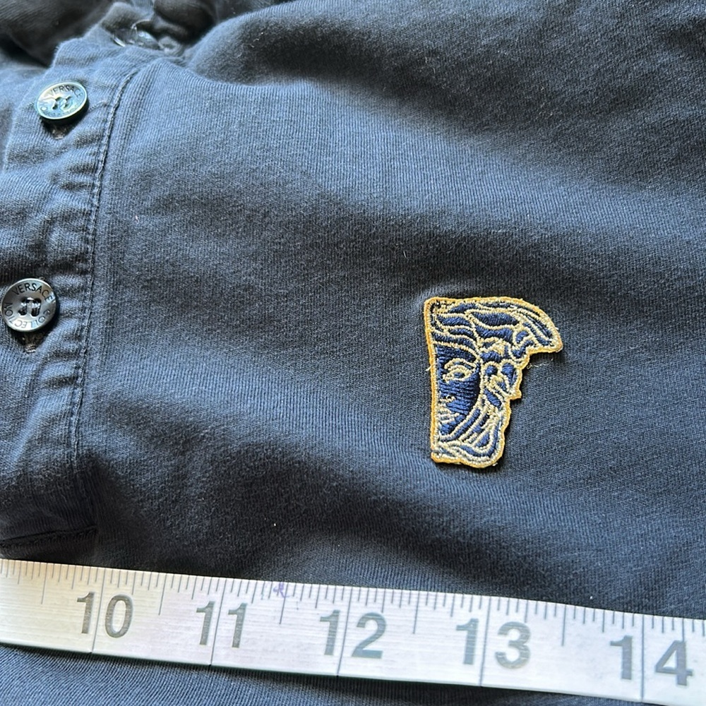 Versace Collection Half Medusa Logo 3 Button Placket Polo Shirt Mens Sz M - Picture 4 of 11